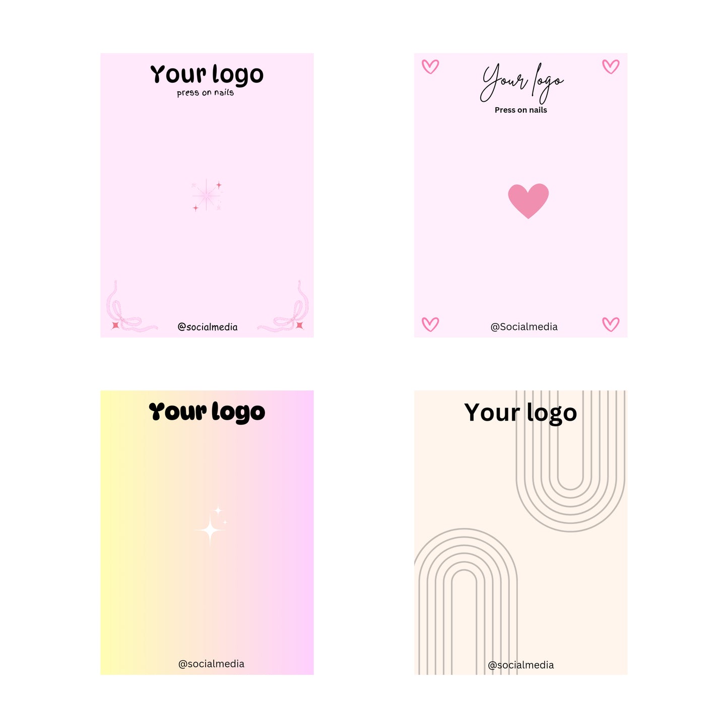 Press on nail template Bundle