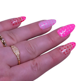 trendy pink nails