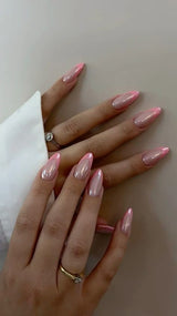 french tip chrome nails